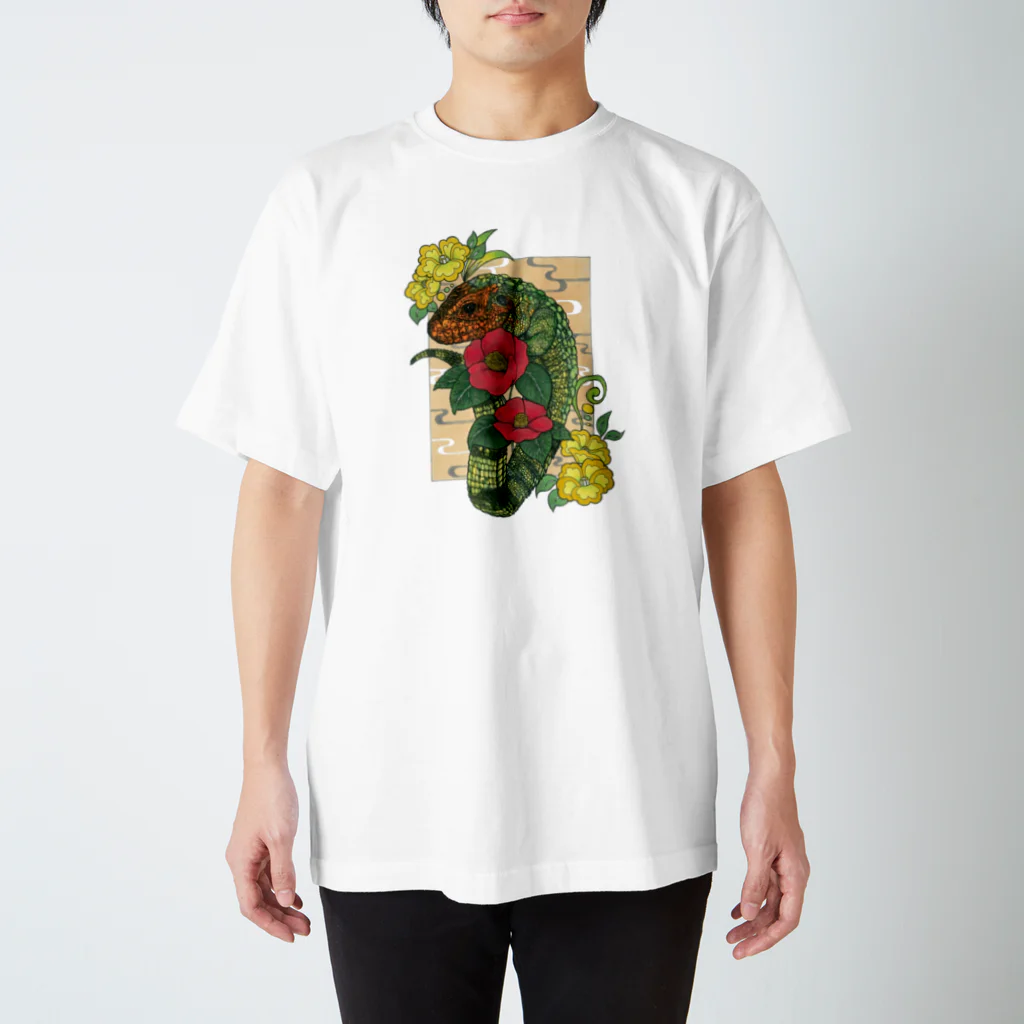 あおイ🦎の和×爬虫類 カイマントカゲ スタンダードTシャツ