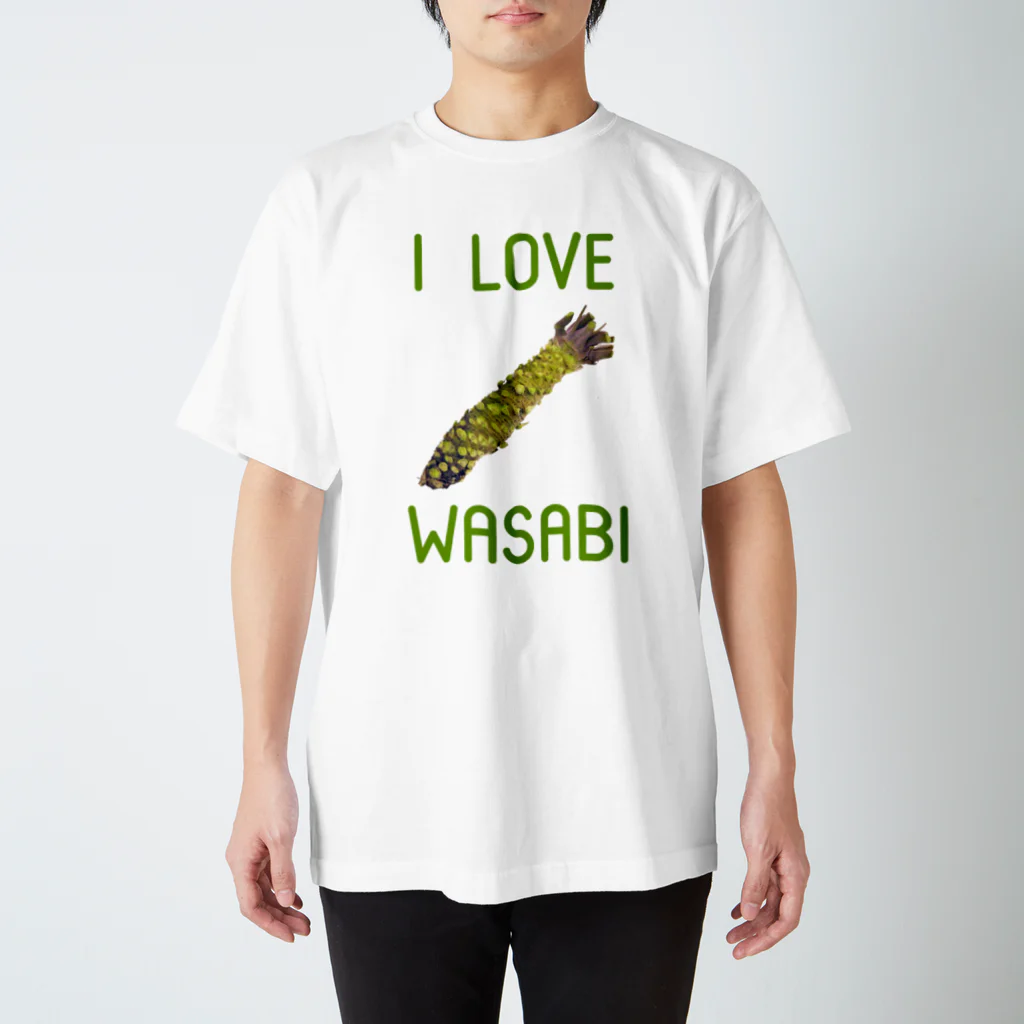 ゆるい猫ちゃんSHOPのI LOVE WASABI スタンダードTシャツ