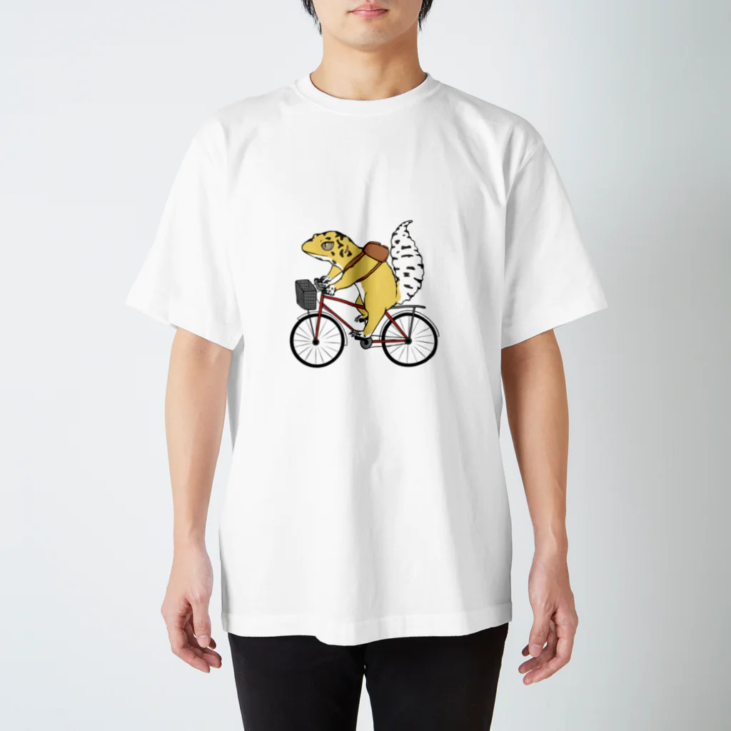 イモリのしっぽ　SUZURI支店のレオパTシャツ(自転車) スタンダードTシャツ