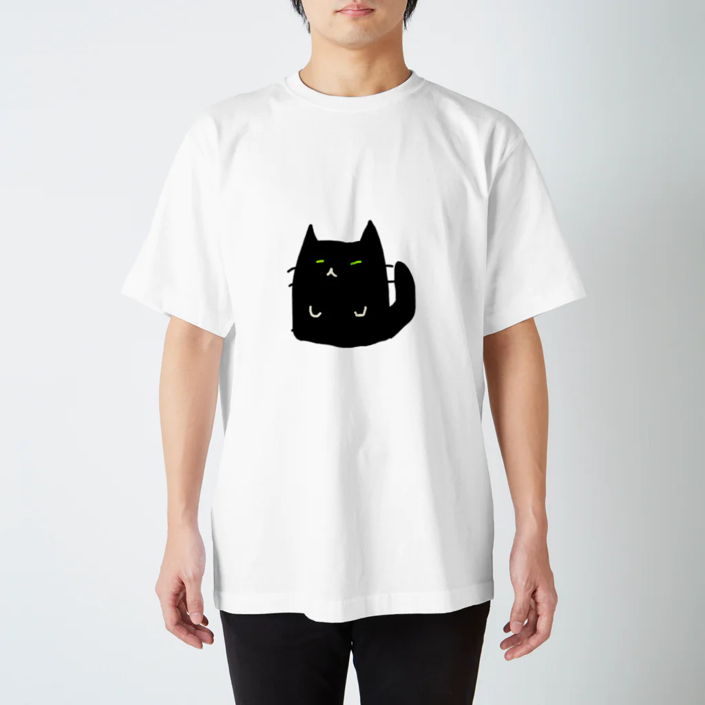 ねこちやのてとしっぽつきくろねこちTee スタンダードTシャツ