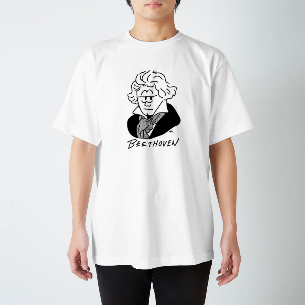 マチダタケルのSUZURIのお店のベートーベン -Beethoven- Regular Fit T-Shirt