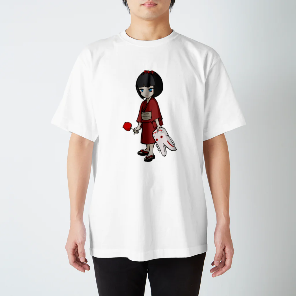 【USAGISKI】(ウサギスキー)の兎の面を持った少女 Regular Fit T-Shirt