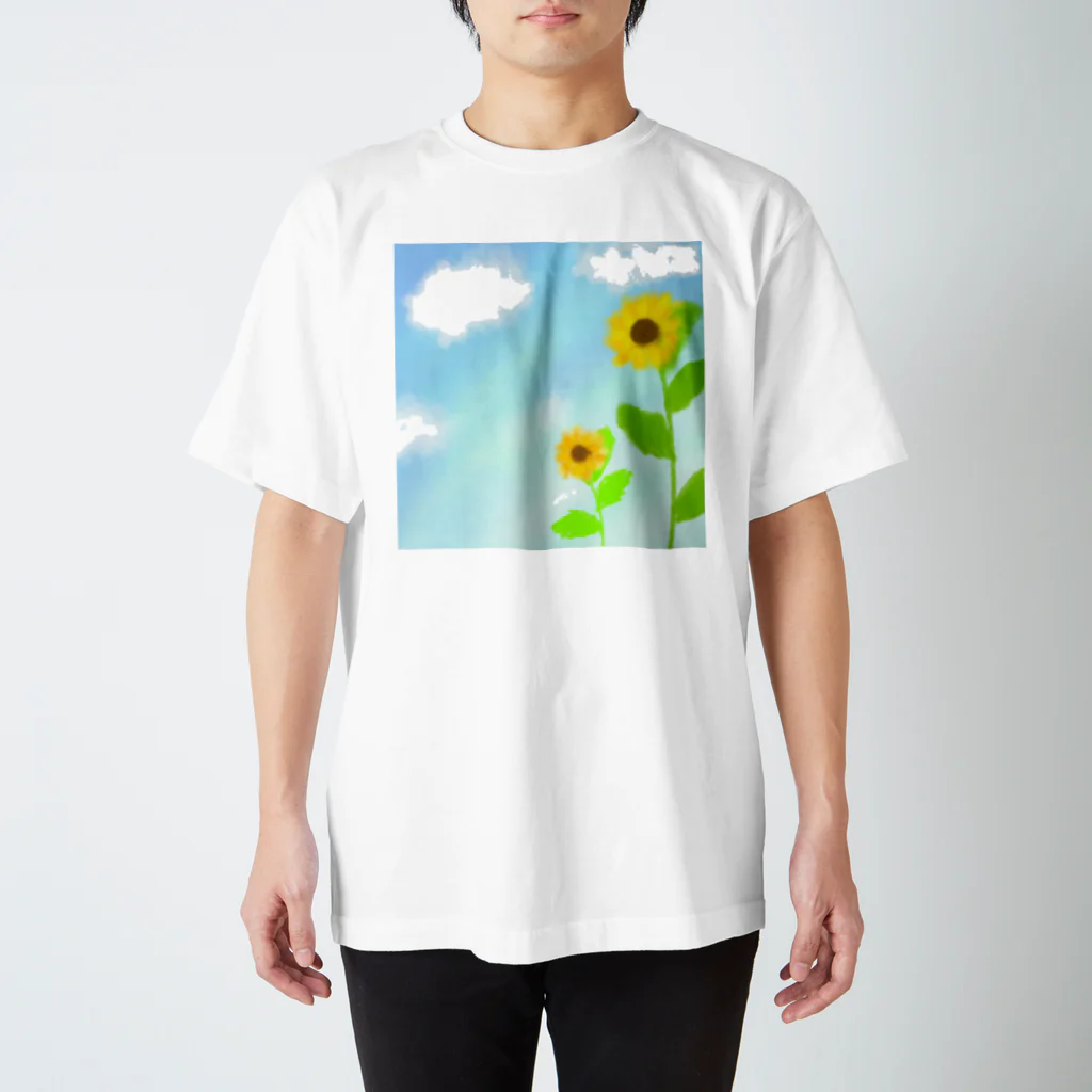 Lily bird（リリーバード）の青空とひまわり Regular Fit T-Shirt