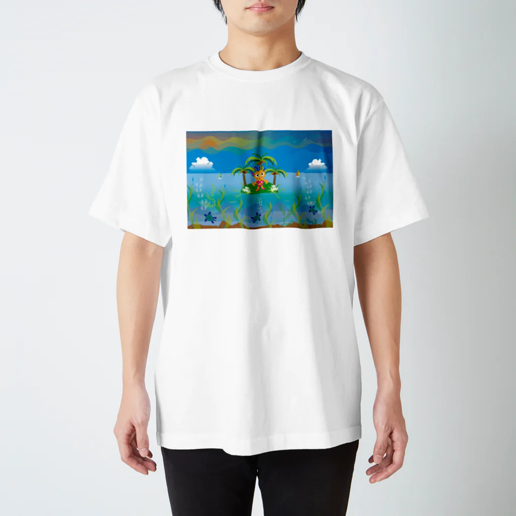 ジルトチッチのデザインボックスのクレコちゃんのウミガメと過ごす夏の一日 スタンダードTシャツ