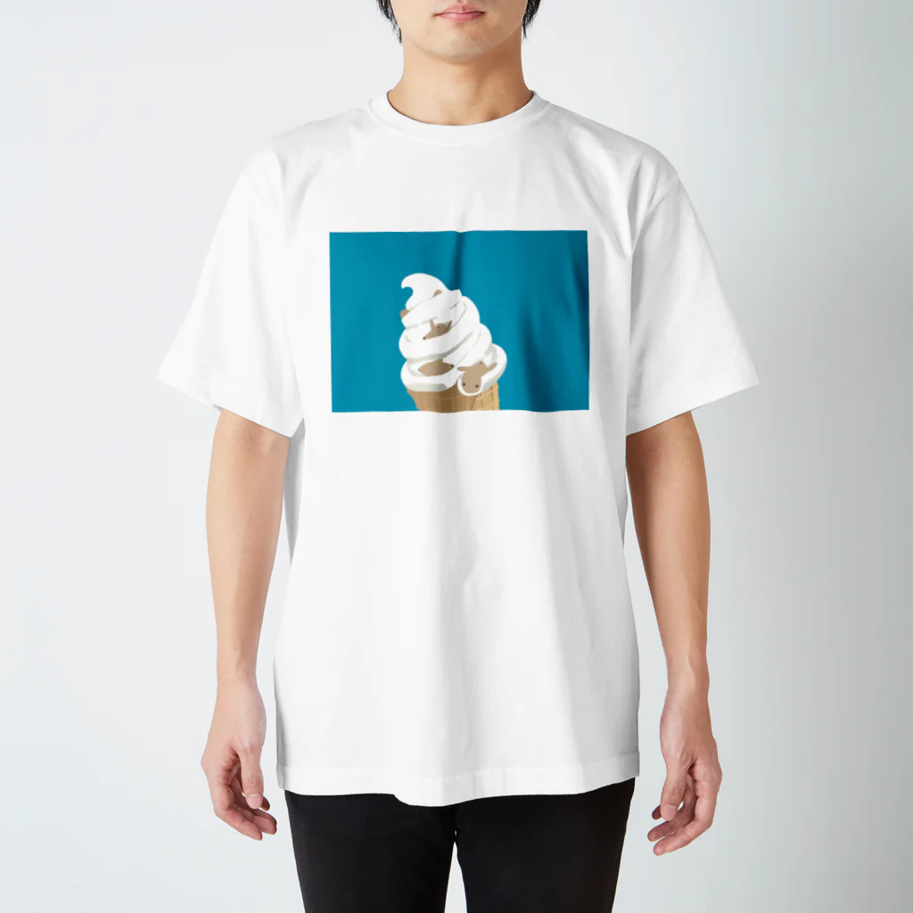 ペンギンのお子のペンギンのお子、ひんやり滑り台 Regular Fit T-Shirt