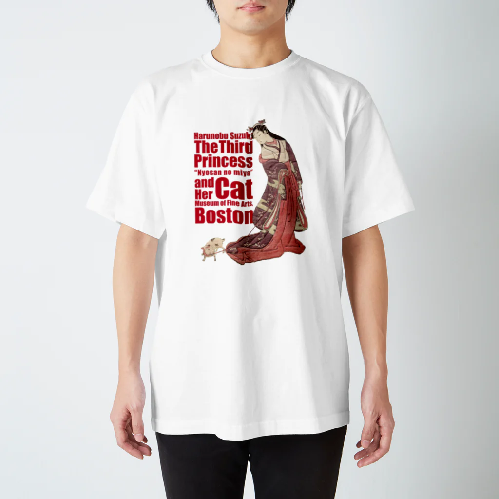 松や SUZURI店の女三の宮と猫 Regular Fit T-Shirt