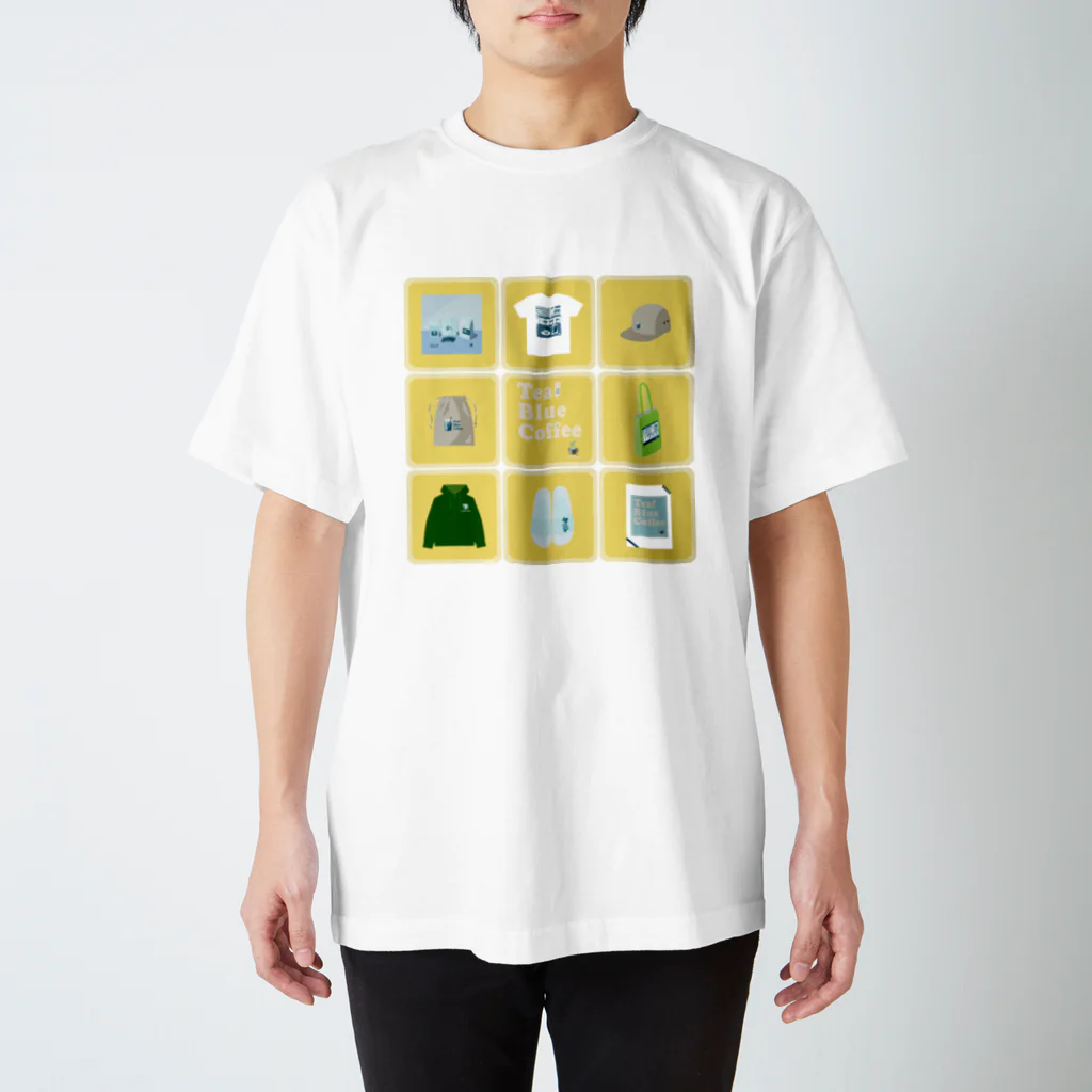 Teal Blue CoffeeのTealBlueItems _Cube YELLOW Ver. Regular Fit T-Shirt