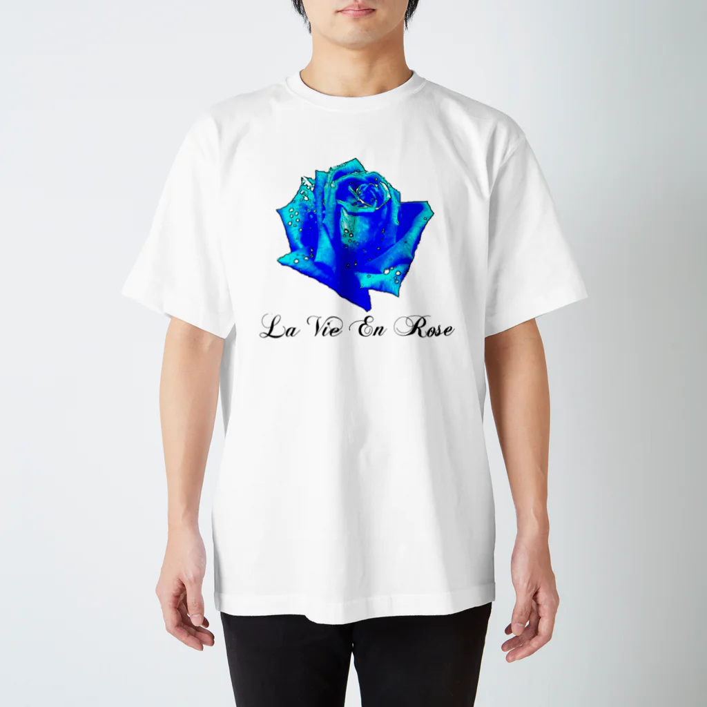 FabergeのLa Vie En Rose-Blue Regular Fit T-Shirt