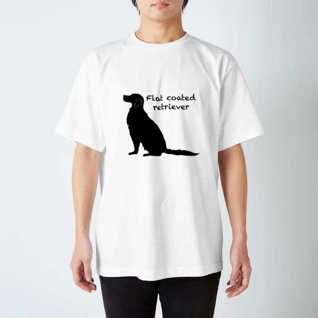 うちのあかりん家のmy dog Flat coated retriever スタンダードTシャツ