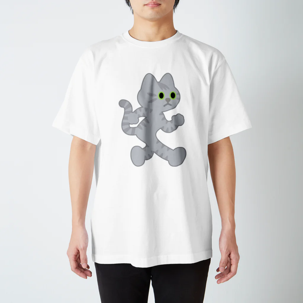 嶌星堂の飛び出し坊や猫 サバトラネコ Regular Fit T-Shirt