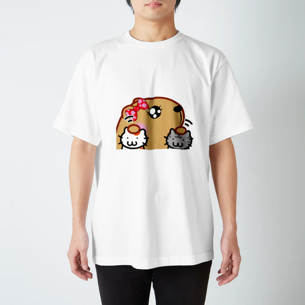 きゃぴばら倶楽部のきゃぴばら女子部ゆるねこ【よしよし】 Regular Fit T-Shirt