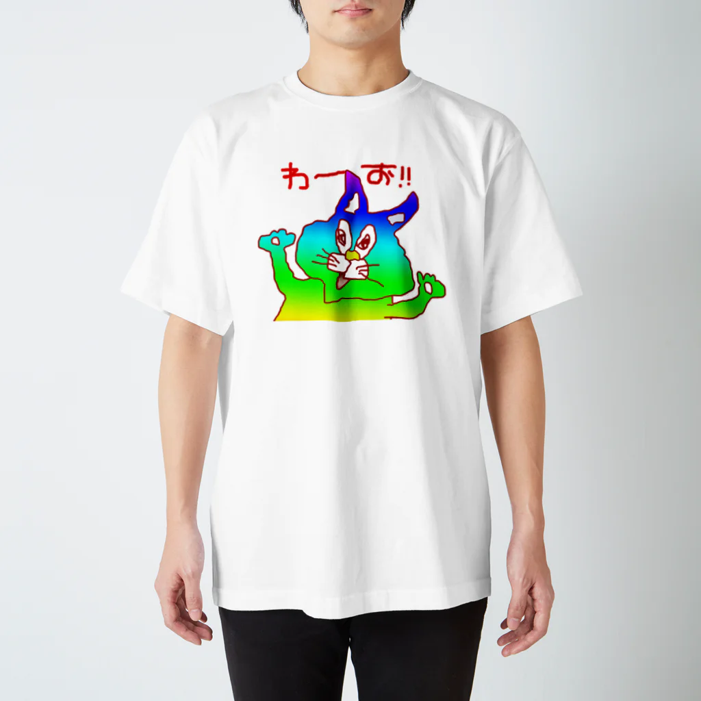 ジョイテックストアのサイケデリックねこうさぎ Regular Fit T-Shirt