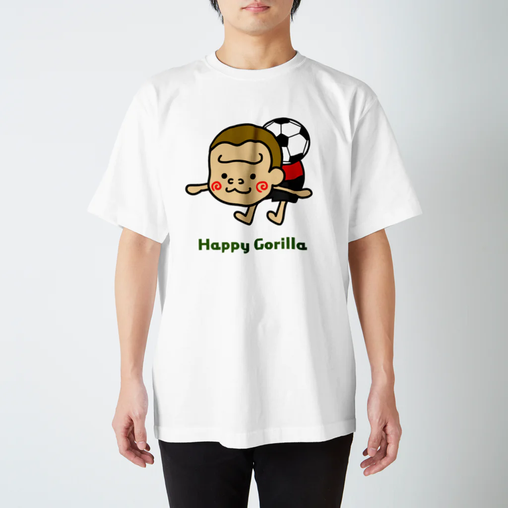 HappyGorillaのサッカーゴリラ1 スタンダードTシャツ