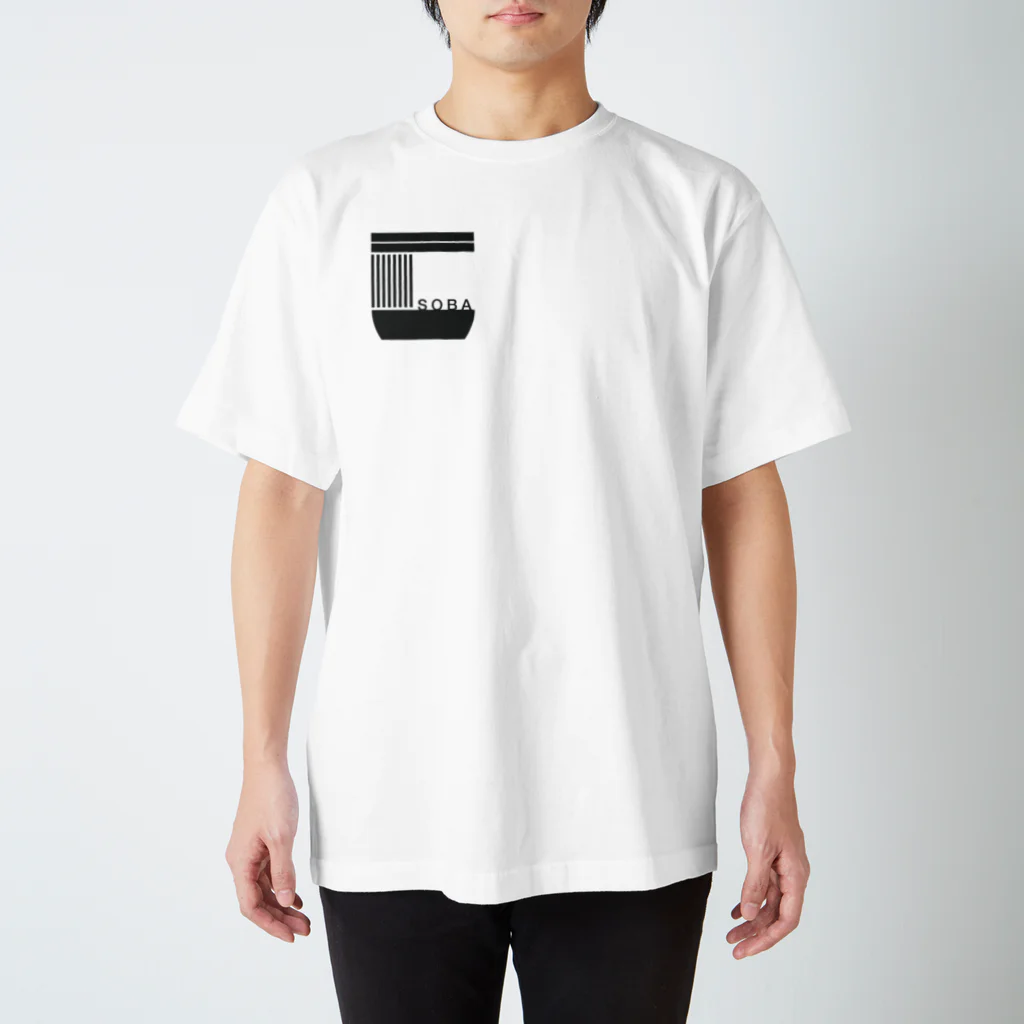 sho-designのsoba-logo KURO Regular Fit T-Shirt