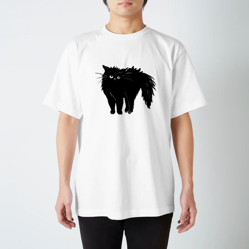 マイマイタケの怒ってます（黒猫） Regular Fit T-Shirt