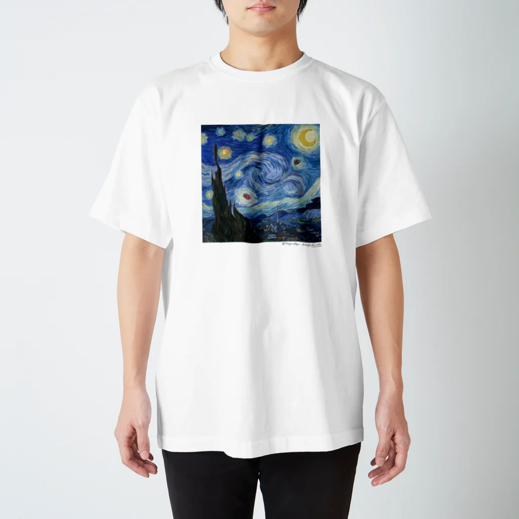 ノザキ-Nozakiの名画を楽しむてんとう虫〜渦を巻く絵画〜 Regular Fit T-Shirt