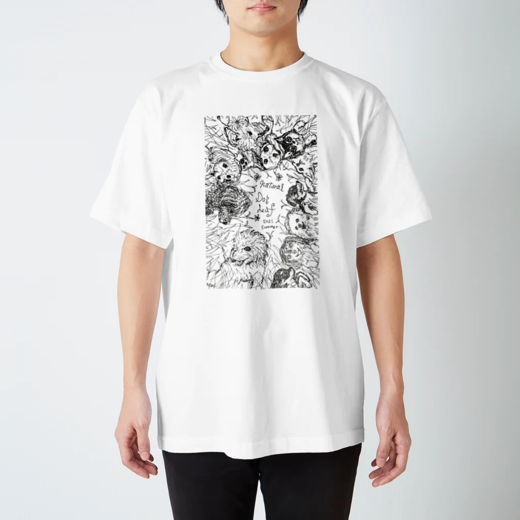 ナチュラルドッグリーフのヘソ天満開わんこ Regular Fit T-Shirt