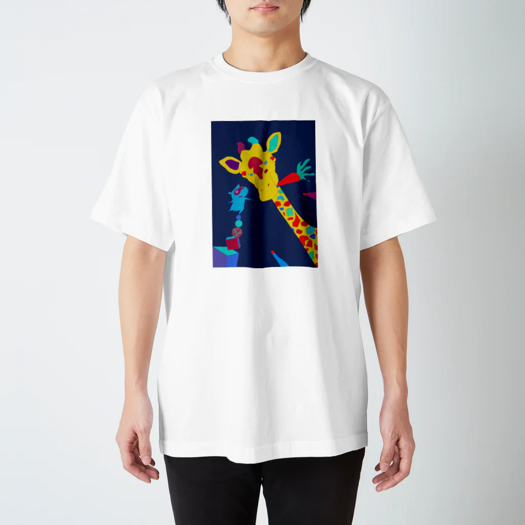 itatitatiのカラフルイタチとキリン スタンダードTシャツ