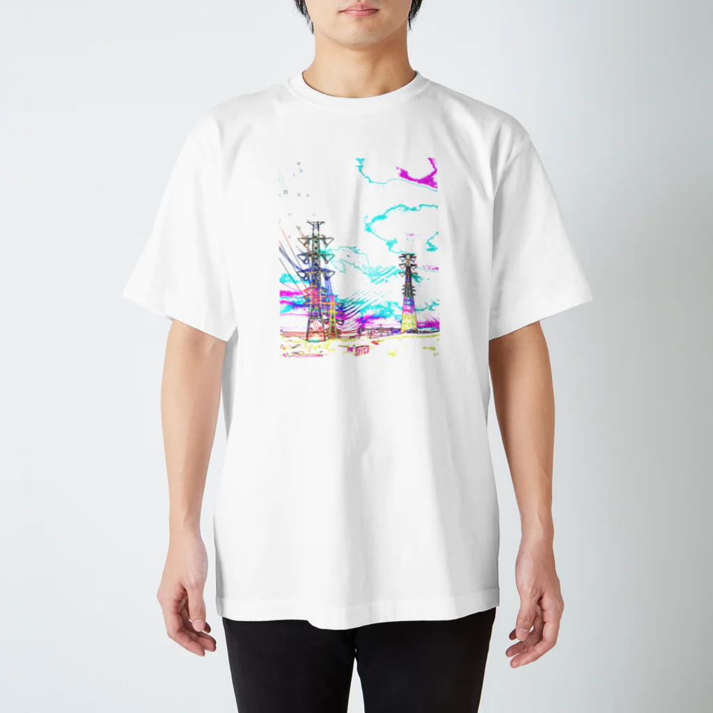 Electrical Babel @ SUZURIのEB-TS001-W "Psychedelic White" Regular Fit T-Shirt