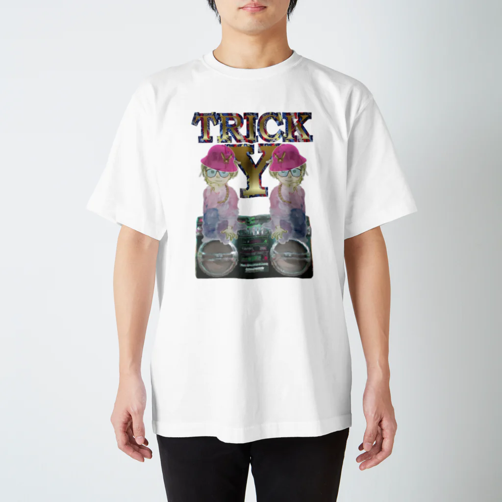 office SANGOLOWのTRICKY TWINZ 2 _blue glassed スタンダードTシャツ