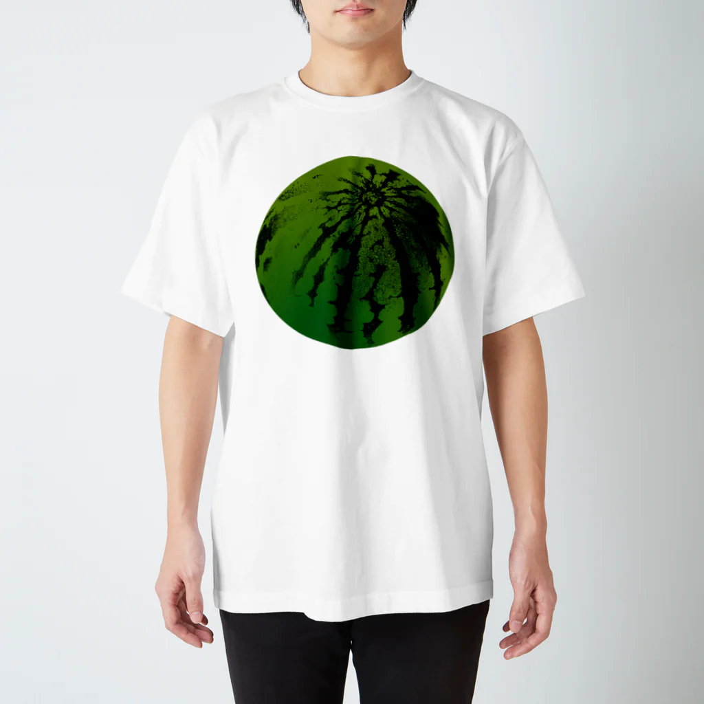 ヨープキャンが気になったのすいか -watermelon- 丸 スタンダードTシャツ