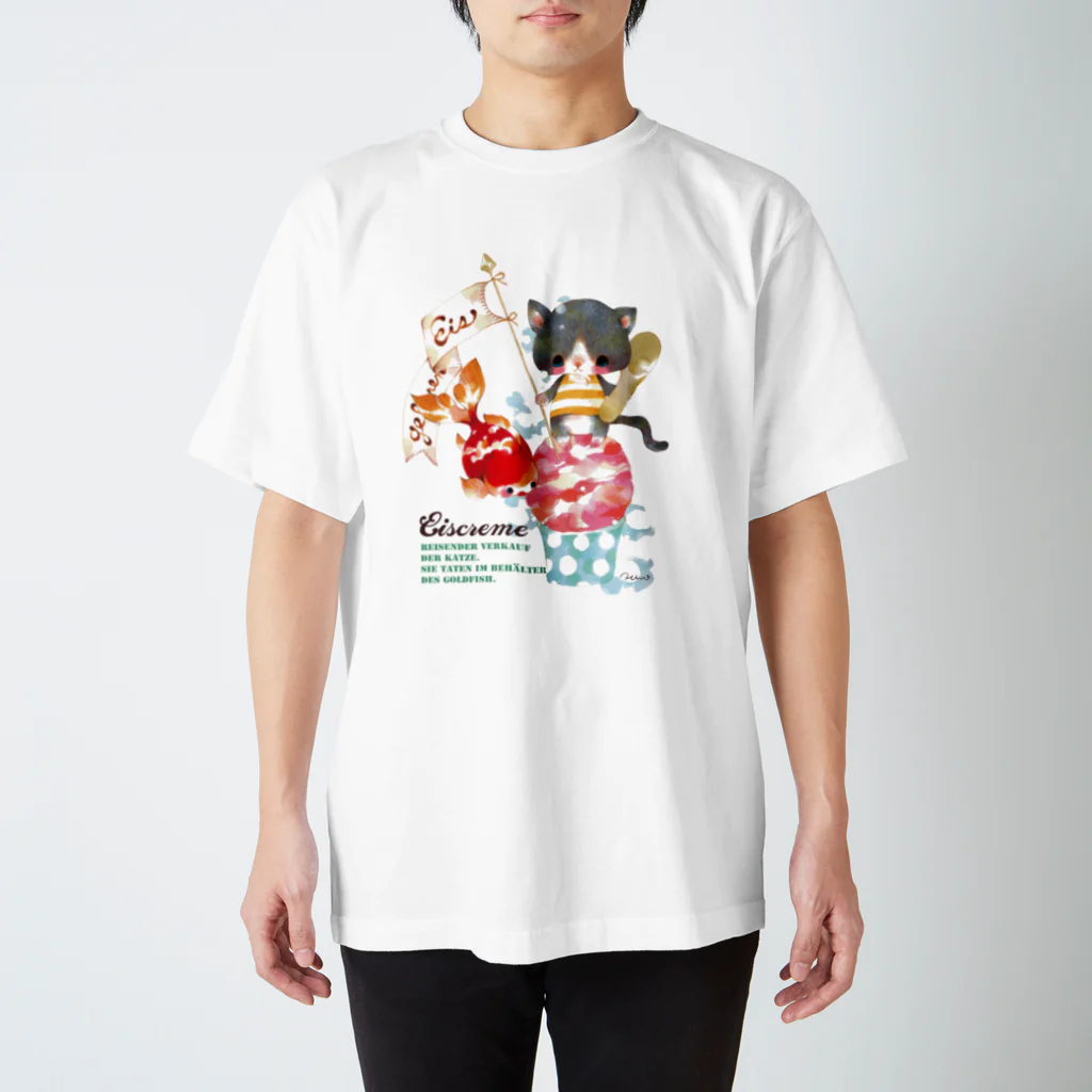 milkchaiのアイスクリームねこちゃん スタンダードTシャツ