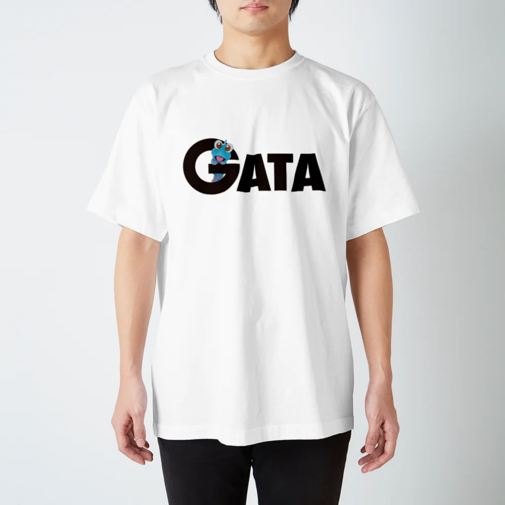 有明ガタァ商会のGATAロゴ【黒】 スタンダードTシャツ