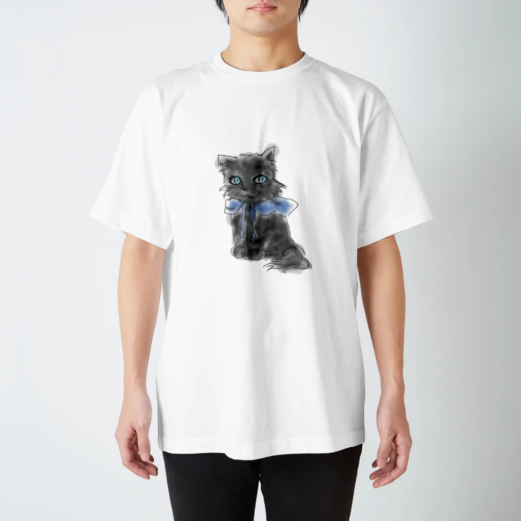 ごろにゃんの黒猫パーカーくん スタンダードTシャツ