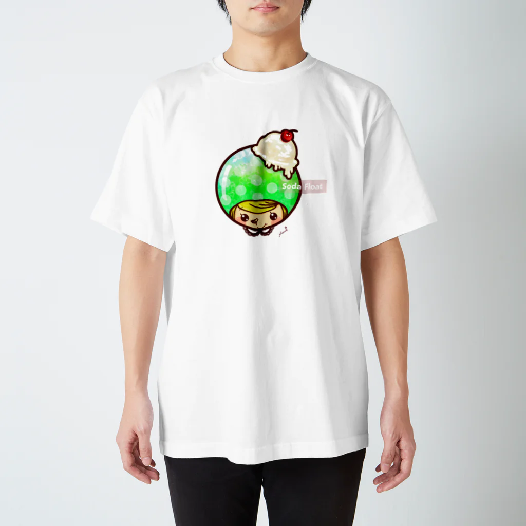 【Chocoa】-チョコア-のクリームソーダ（メロン） スタンダードTシャツ