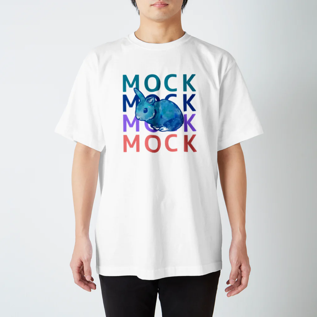 Mock’n Rollのアートなうさぎのモック スタンダードTシャツ