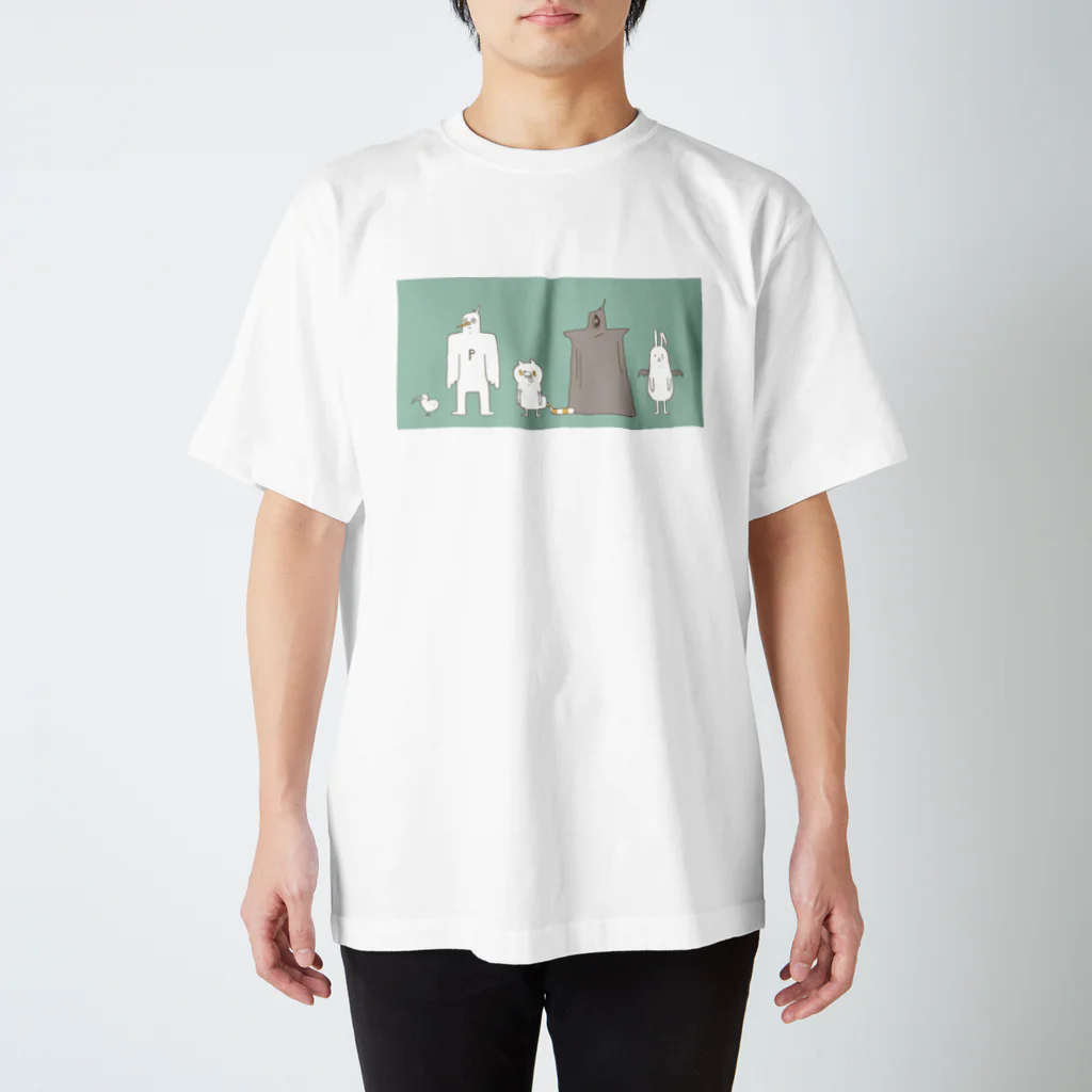 あのドキショップの謎の生物たち（線あり） スタンダードTシャツ