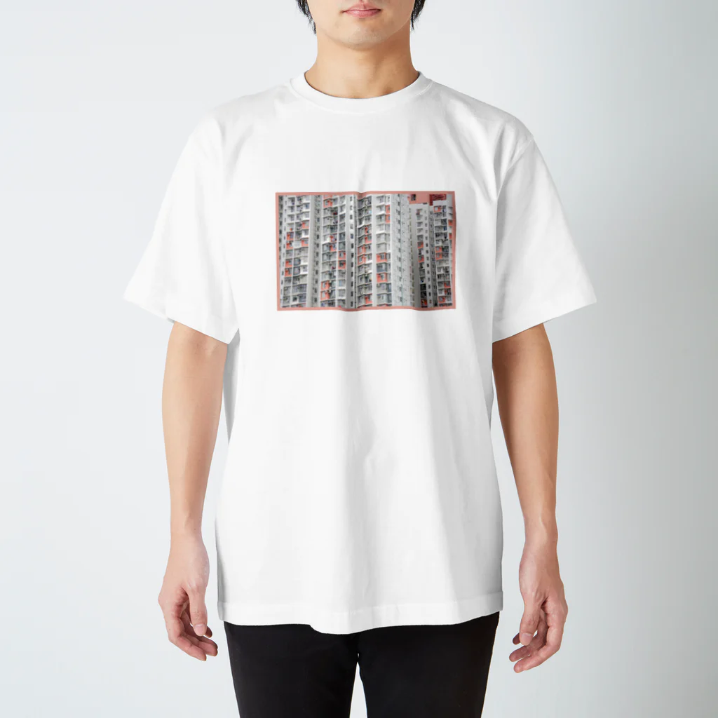 外国風景攝影有限公司の【建築】香港高層マンション-YOKO-Pink スタンダードTシャツ