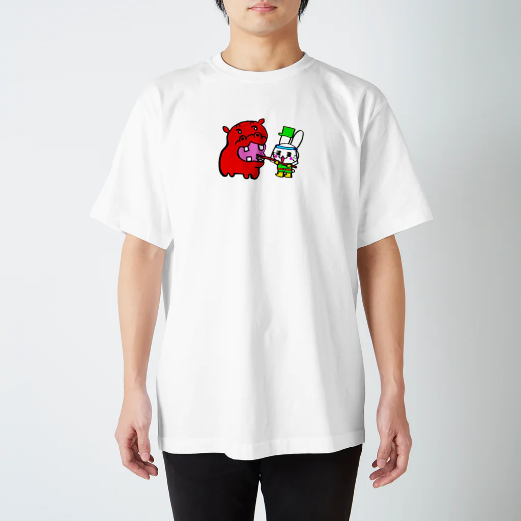SENWARA-USA-SUPERのカバWARAくんの歯磨きのお手伝い☆ Regular Fit T-Shirt