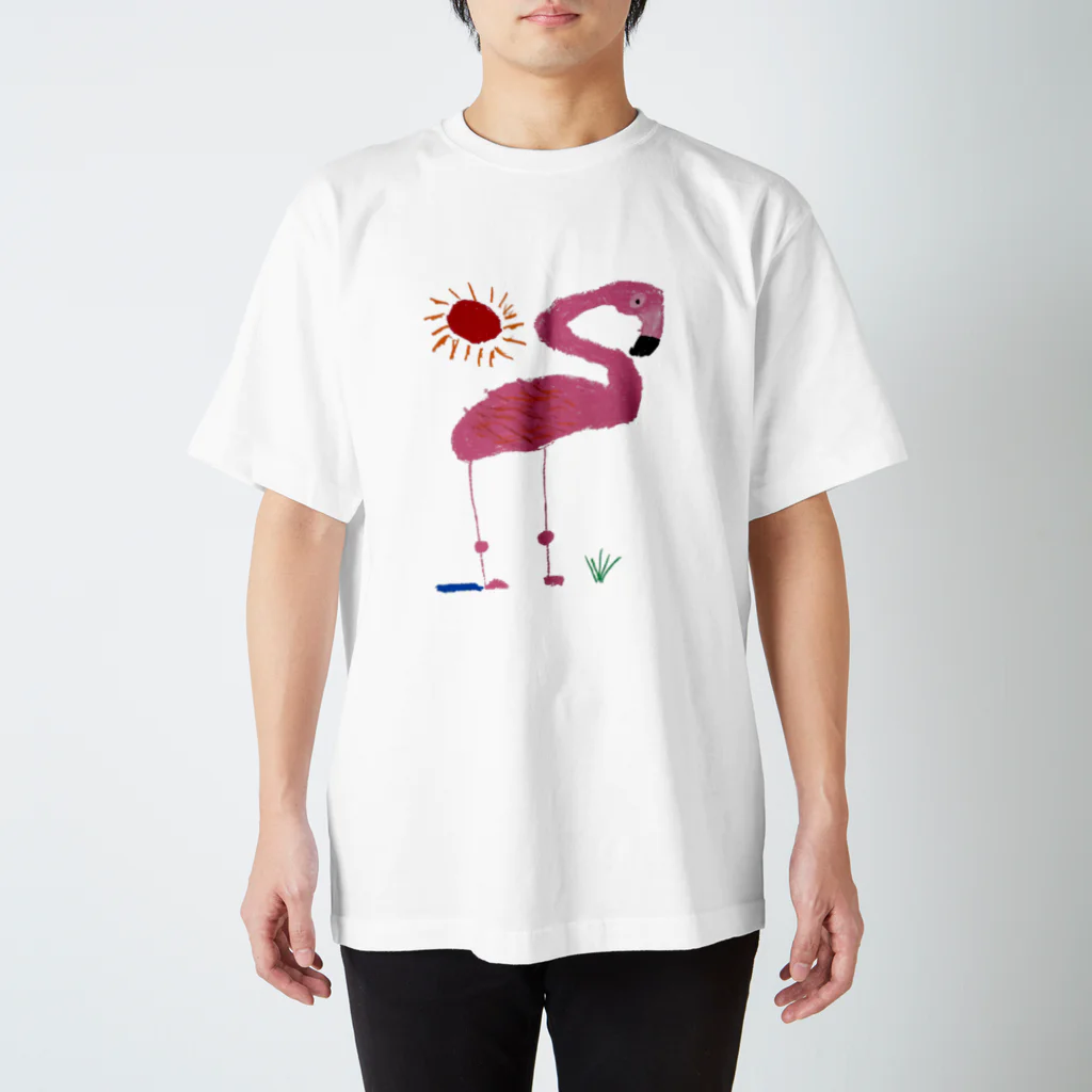 ６歳画伯の店の画伯の作品『フラミンゴ』 Regular Fit T-Shirt