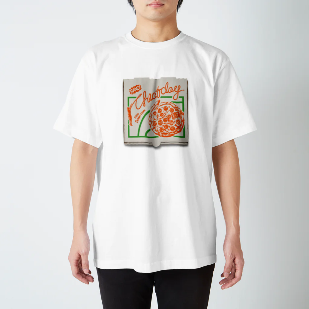 dbqpのボックスロゴ チートデイ バスケットボール ピザ Box logo Cheat day Basketball Pizza Regular Fit T-Shirt