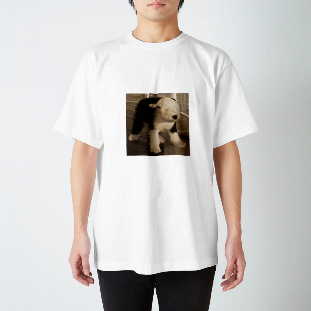 李子（ももこ）の風に立ち向かう子犬 Regular Fit T-Shirt