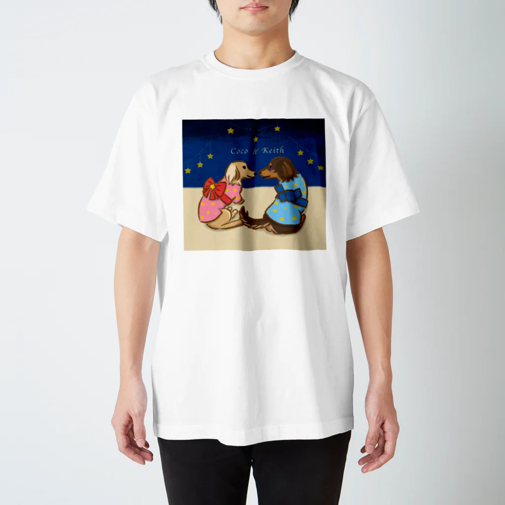 ワンこよみ時々ネコの七夕Coco & Keith スタンダードTシャツ