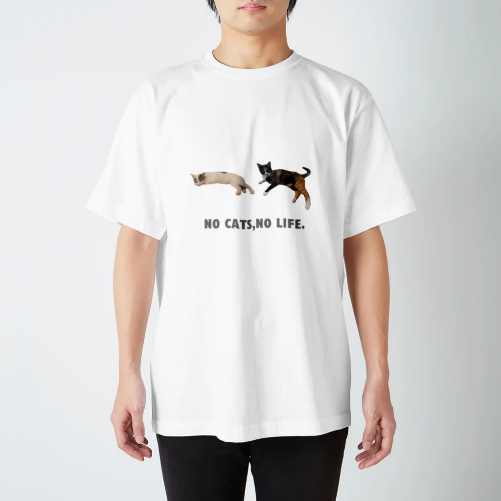 ララビビにゃんSHOPのNO CATS,NO LIFE. Regular Fit T-Shirt