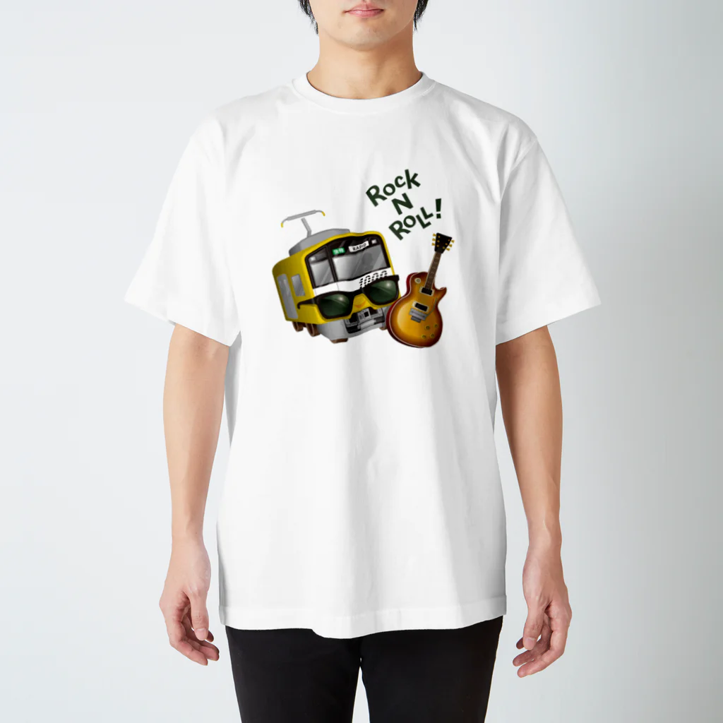 Train Kids! SOUVENIR SHOPの黄色い電車 「 音楽大好き ! 」 Regular Fit T-Shirt