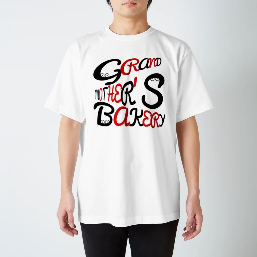 naran_noのGRAND MOTHER'S BAKERY(黒赤) スタンダードTシャツ