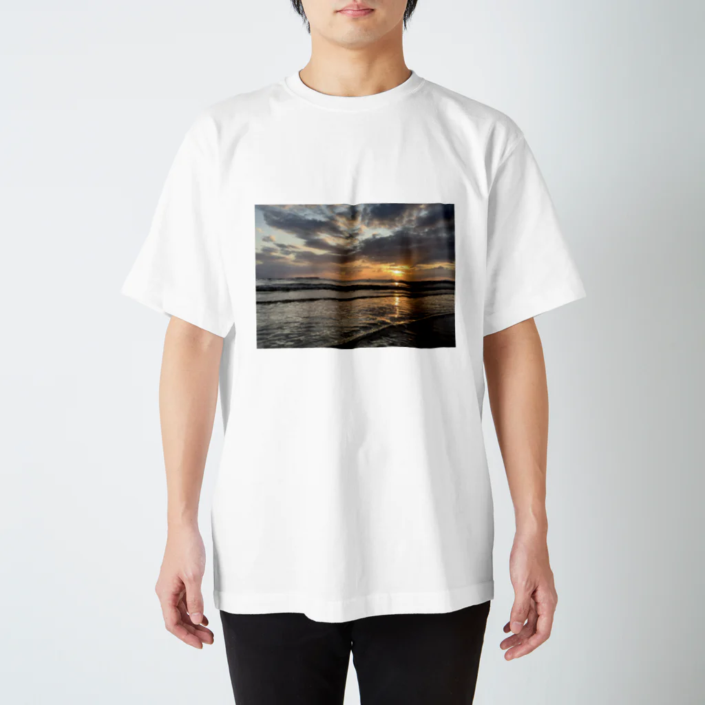 四つ葉🍀の夕焼けの水平線 スタンダードTシャツ
