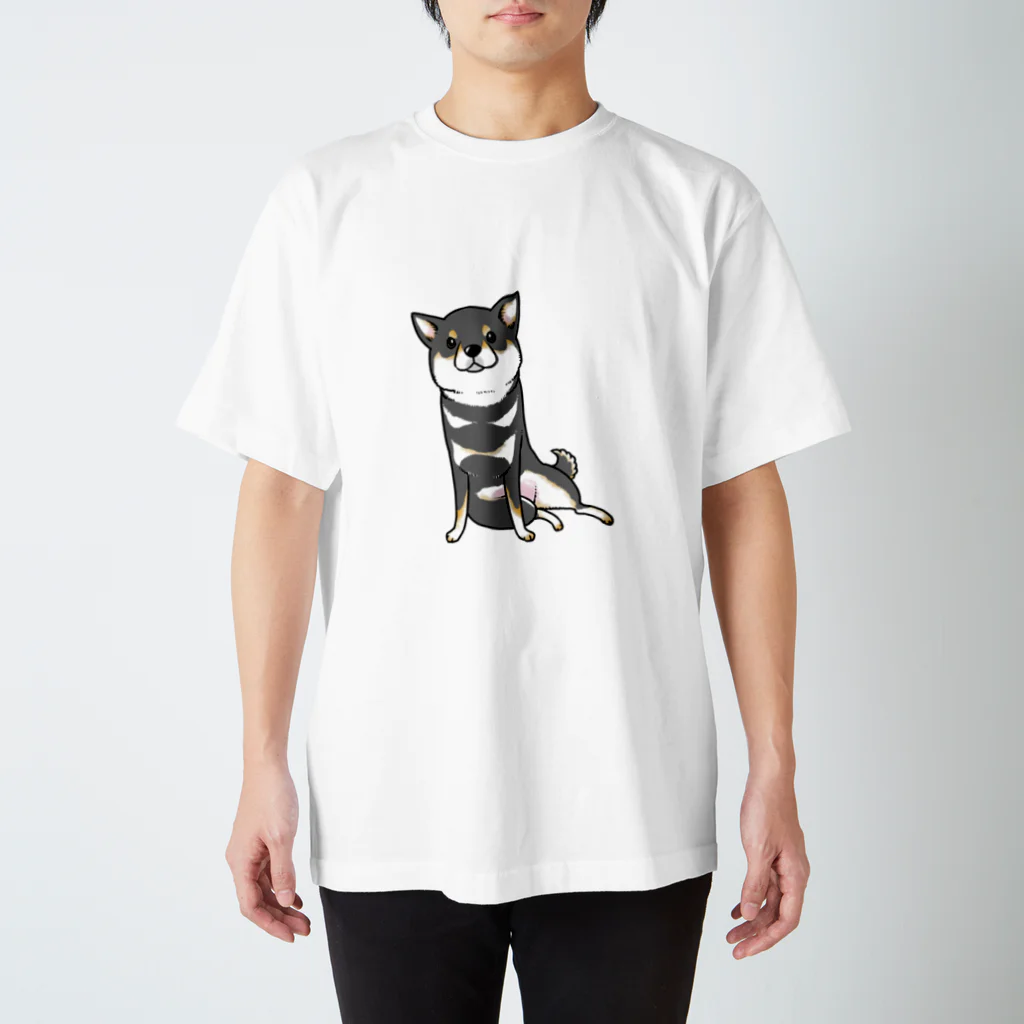 真希ナルセ（マキナル）のななめ座り（黒柴） スタンダードTシャツ