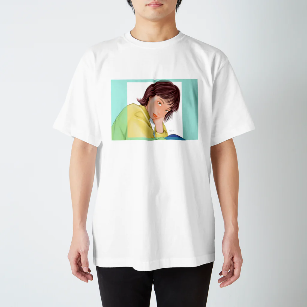 Arisa_illust_SHOPのgirls  item(HANA)BLUEGREEN スタンダードTシャツ