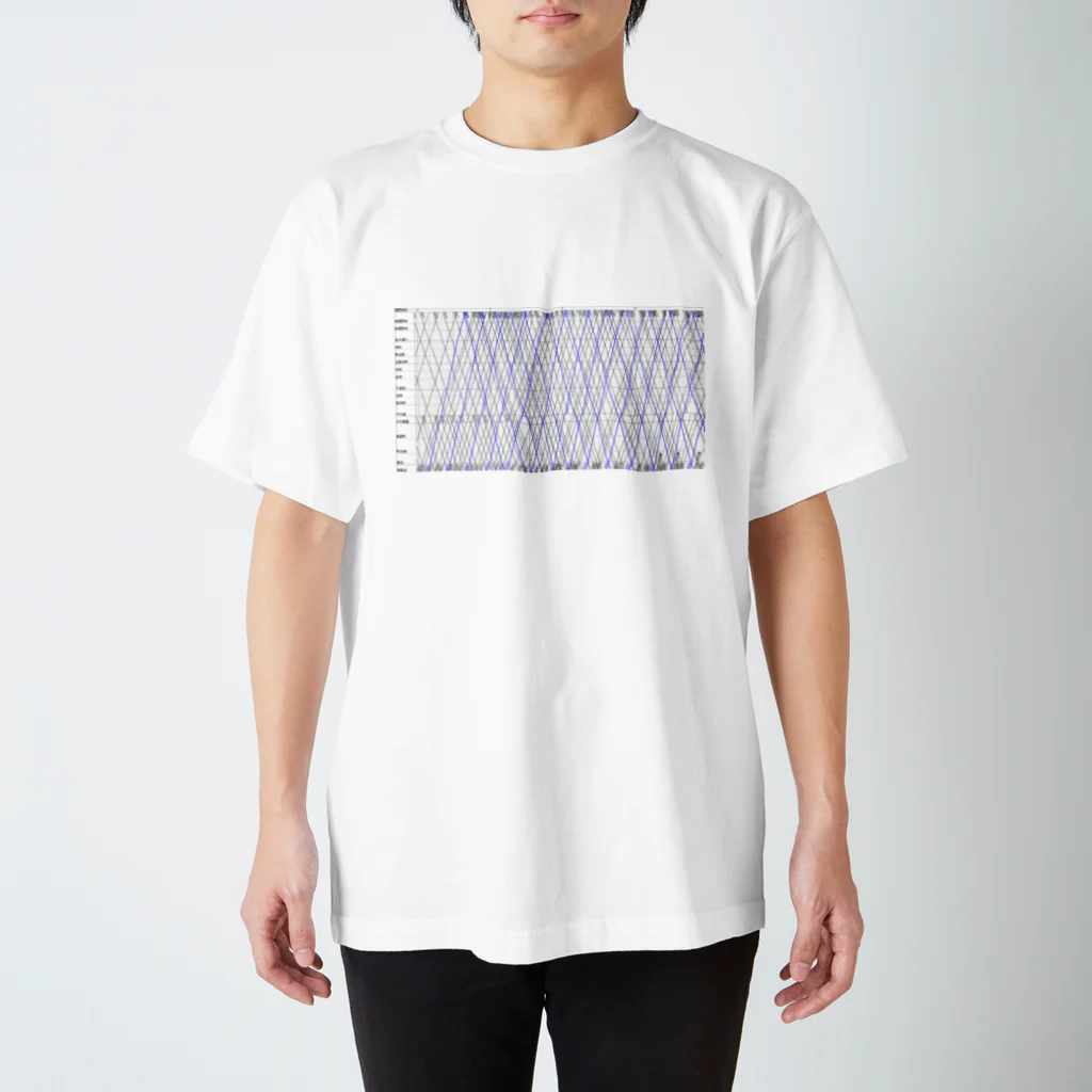 おのてつ公式オンラインショップの尾野坂鐡道ダイヤグラム Regular Fit T-Shirt