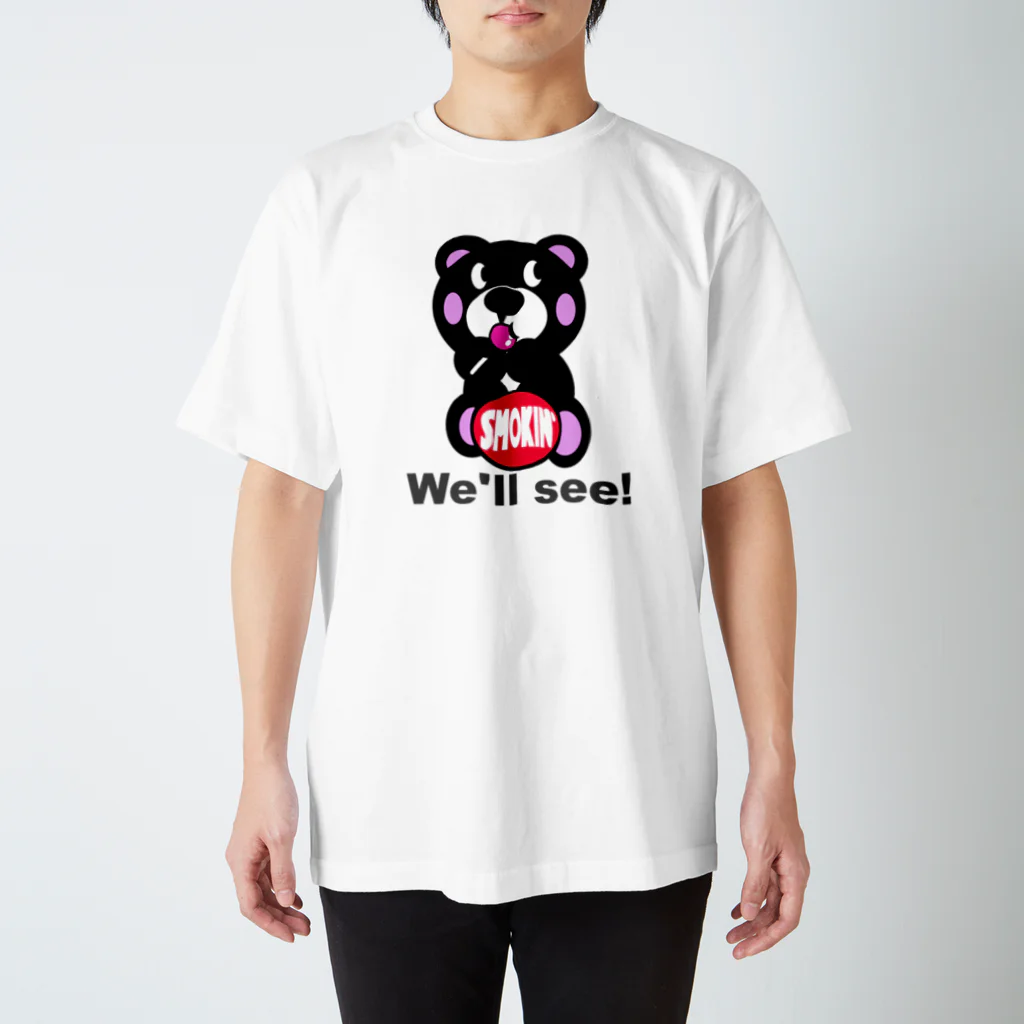 オリジナルデザインTシャツ　SMOKIN'の飴ちゃんモクモックマ 黒 Regular Fit T-Shirt