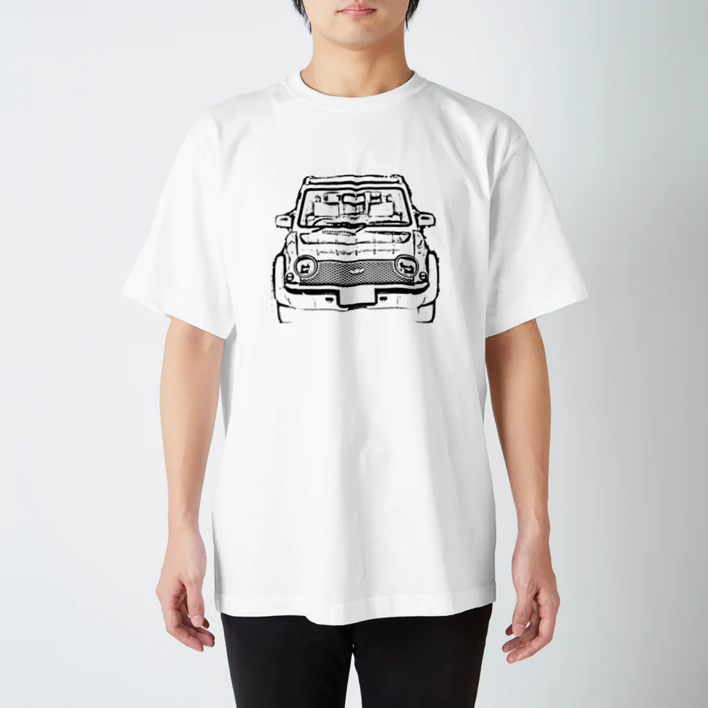 MOUMOUのレトロカー(刷り色黒) スタンダードTシャツ