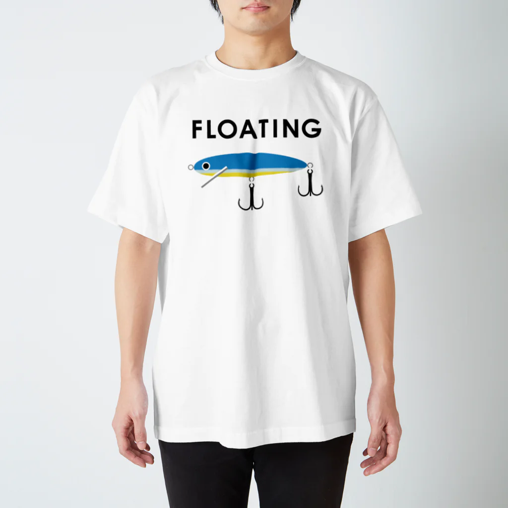FISHING without FRIENDSのフローティングミノー / ブルー Regular Fit T-Shirt