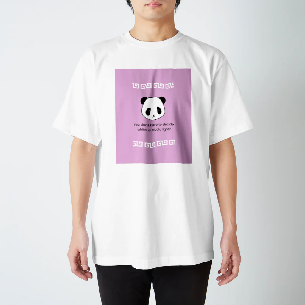 MIZUKICOCOのパンダ中華柄（ピンク） スタンダードTシャツ