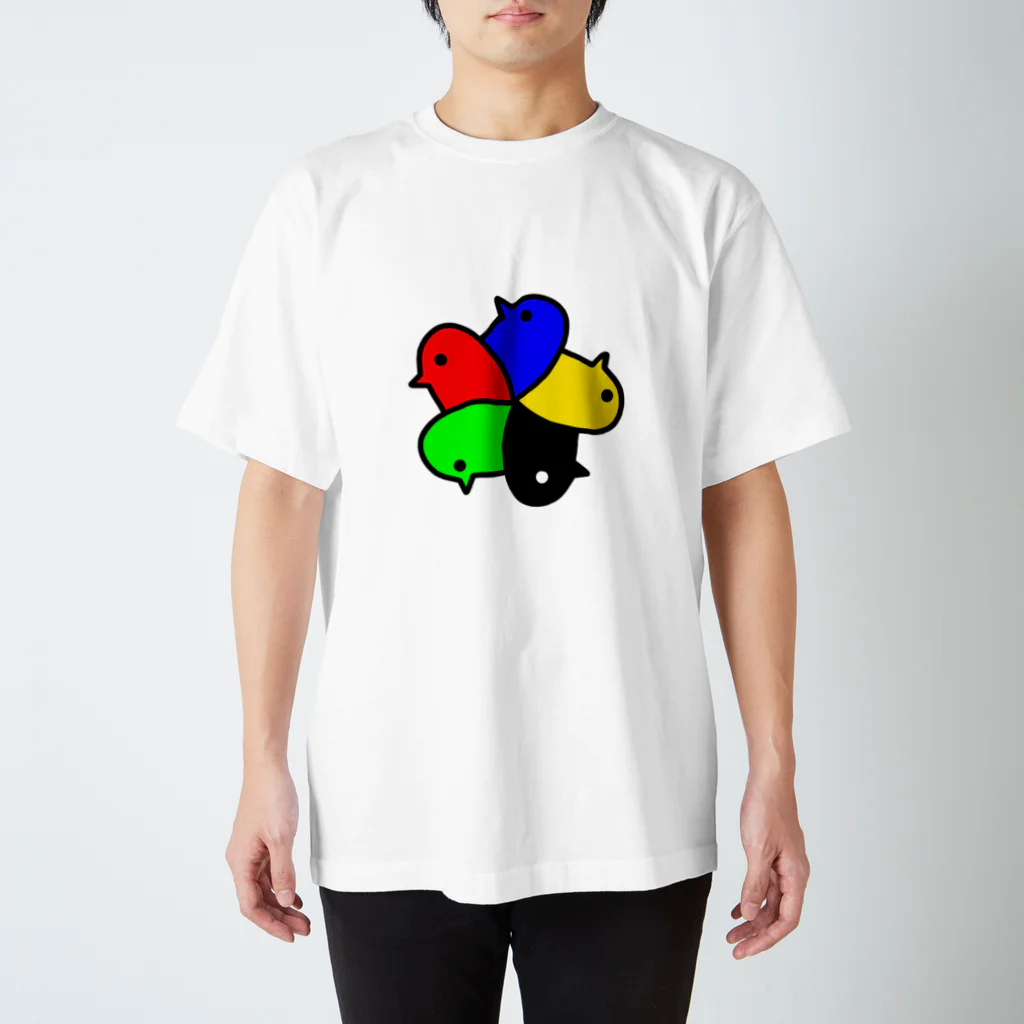 ティシュー山田の鳥(ちょう)戦隊チキン5(ファイブ) スタンダードTシャツ