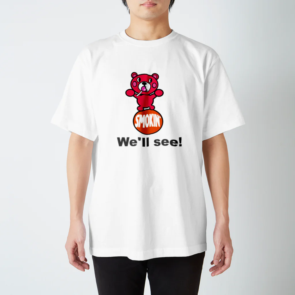 オリジナルデザインTシャツ　SMOKIN'の玉のりモクモックマ  飴ちゃんフェイス ピンク スタンダードTシャツ
